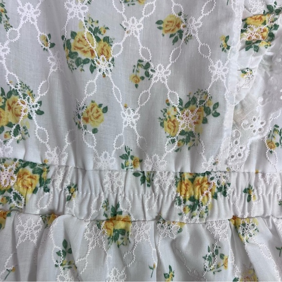 Girls Knit Works Yellow Rose Eyelet Floral Tiered A-Line Ruffled Dress Size 12 - Picture 12 of 16